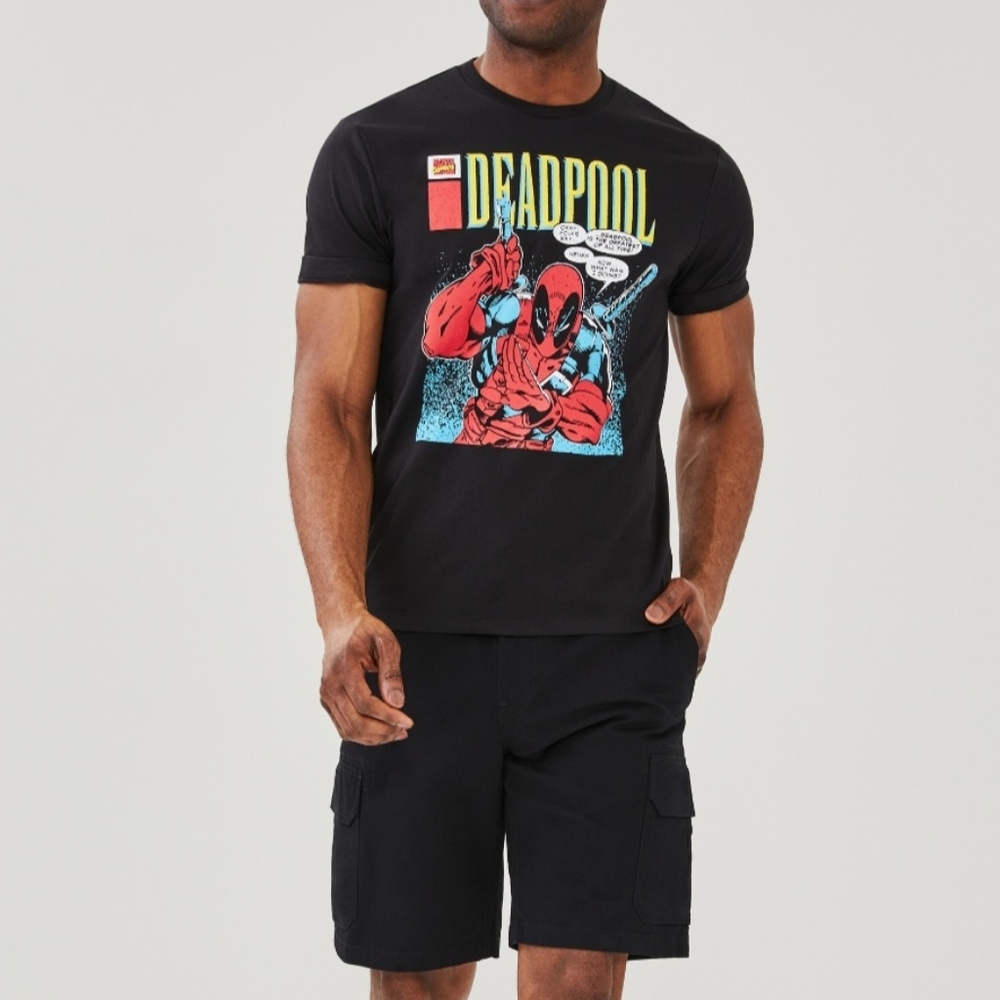 T Shirt Deadpool XL NEW Black Casual Fun‎ Streetwear